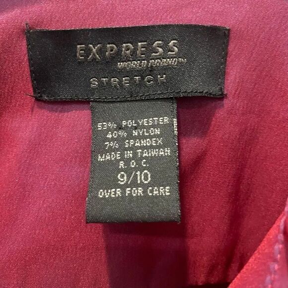 Express Burgandy/Pink Iridescent Button Up Shirt Size 9/10 - Picture 5 of 5